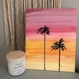 Palm Tree Sunset Painting